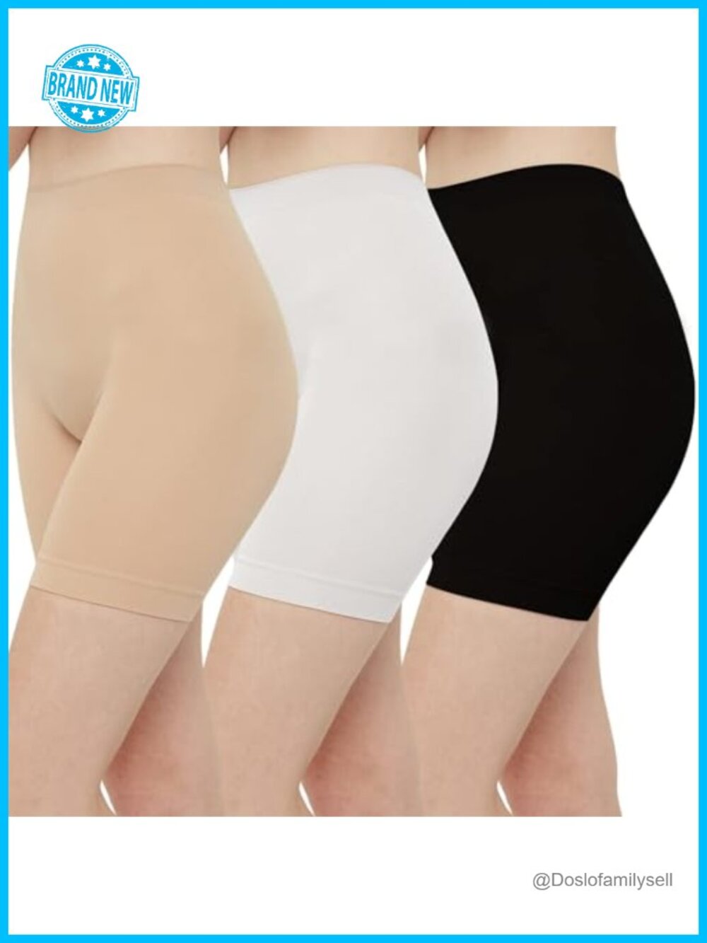 High Waisted Slip Shorts Under Dresses Anti Chafing Nylon Spandex